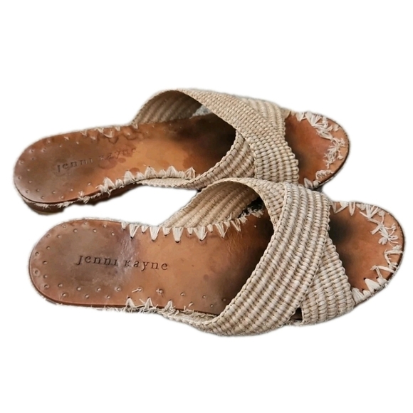 Jenni Kayne Womens Beige Raffia Designer Crossover Sandal In Natural 37 - Picture 4 of 13